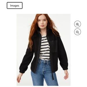 Free assembly teddy fleece zip-up jacket